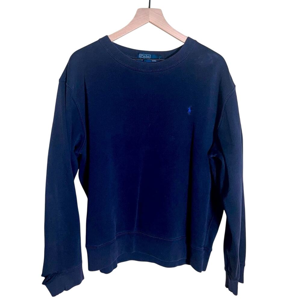 POLO RALPH LAUREN mens navy preppy crewneck L